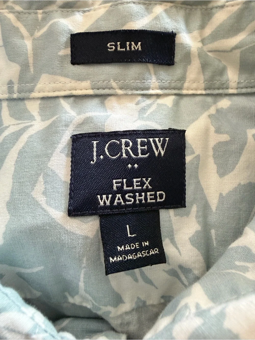 J Crew Slim Flex Washed Button Front Shirt